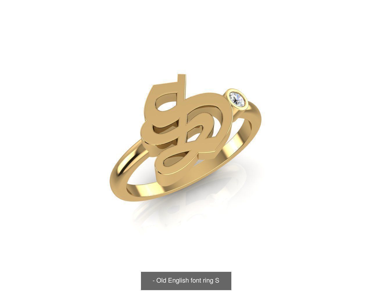 - Old english alphabet rings A-Z 3D Model Collection_22