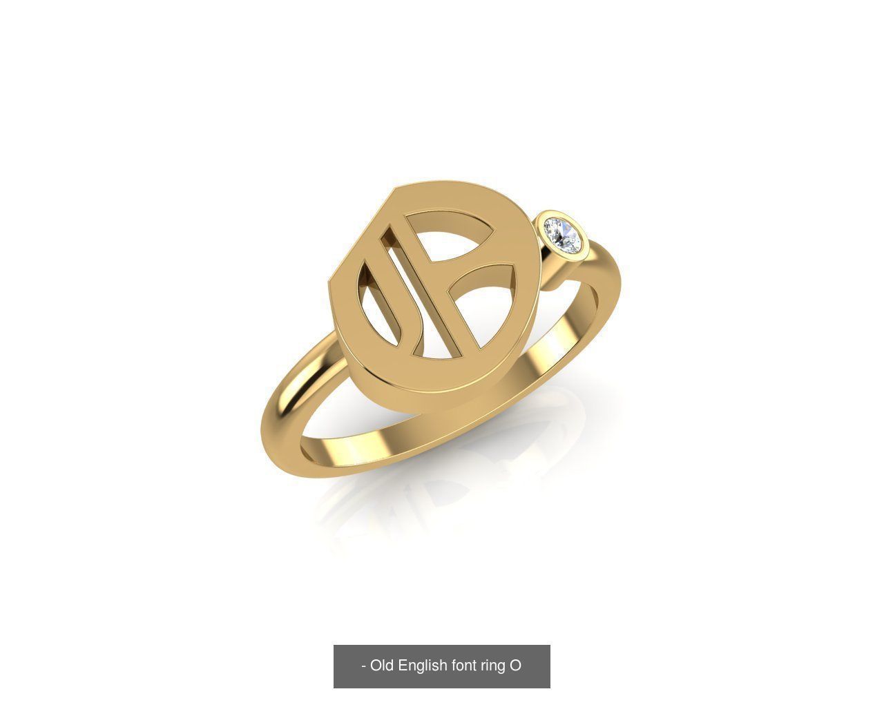 - Old english alphabet rings A-Z 3D Model Collection_18