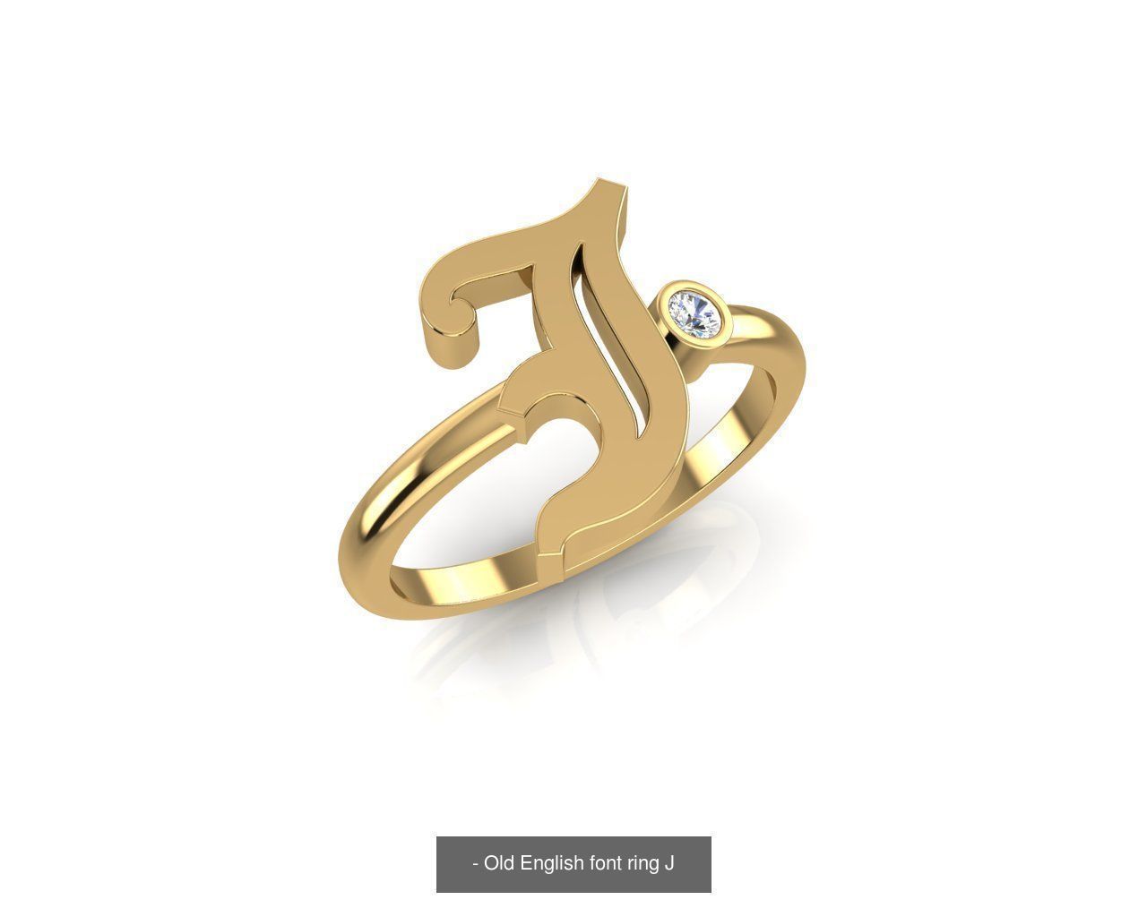 - Old english alphabet rings A-Z 3D Model Collection_13