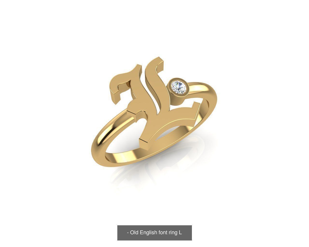 - Old english alphabet rings A-Z 3D Model Collection_15