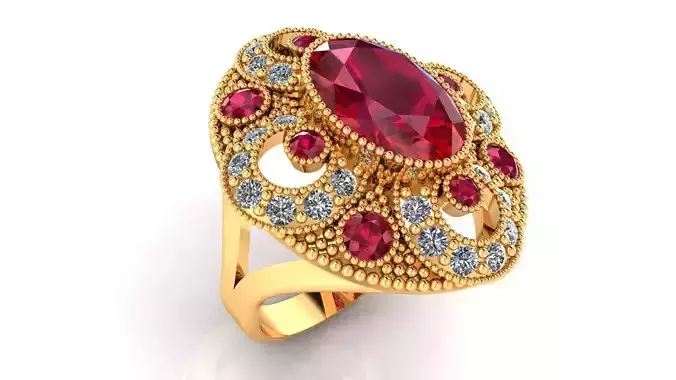 Women Ring 8 oval diamond cut light weight lady ring