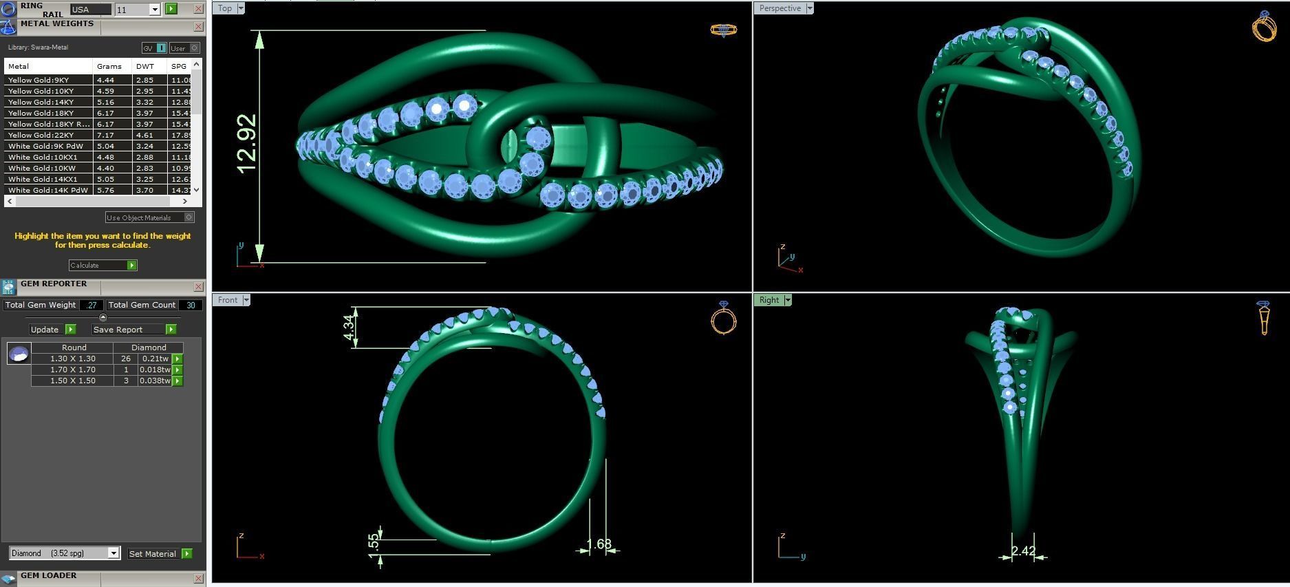 Luxury fancy ring 3D print model_3