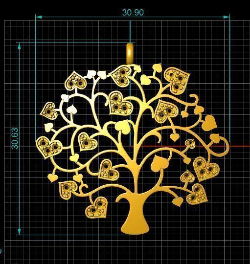 life Tree Pendant 3D print model_5