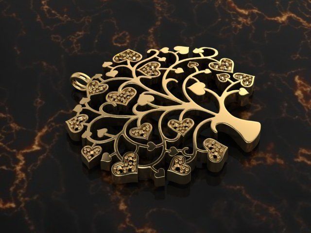 life Tree Pendant 3D print model_1