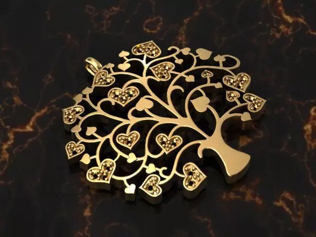 life Tree Pendant 3D print model_0