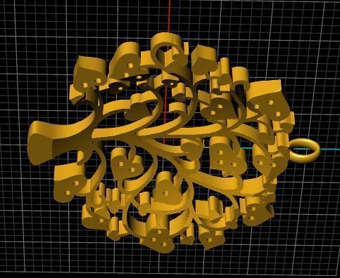 life Tree Pendant 3D print model_7