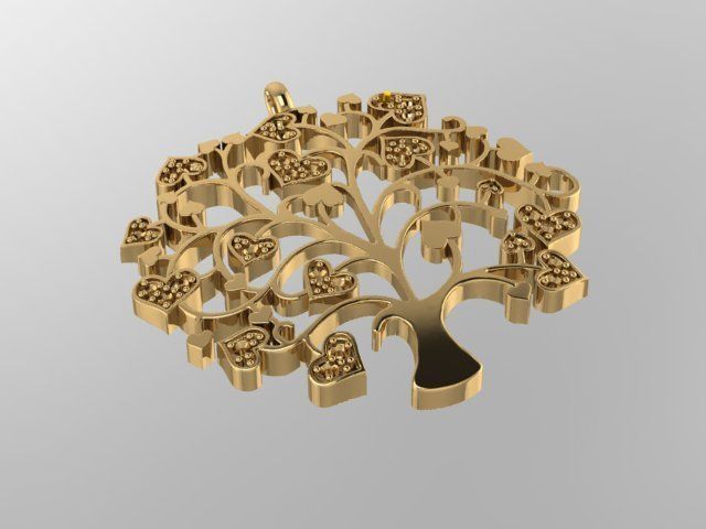life Tree Pendant 3D print model_3
