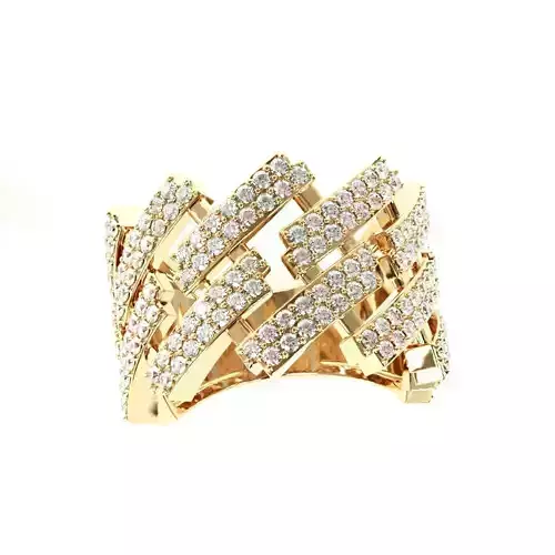 Diamond cuban link half band ring-1
