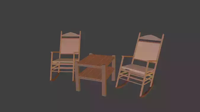 Rocking Chair Low poly