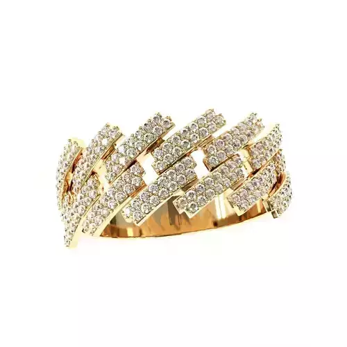 Diamond cuban link half band ring-2