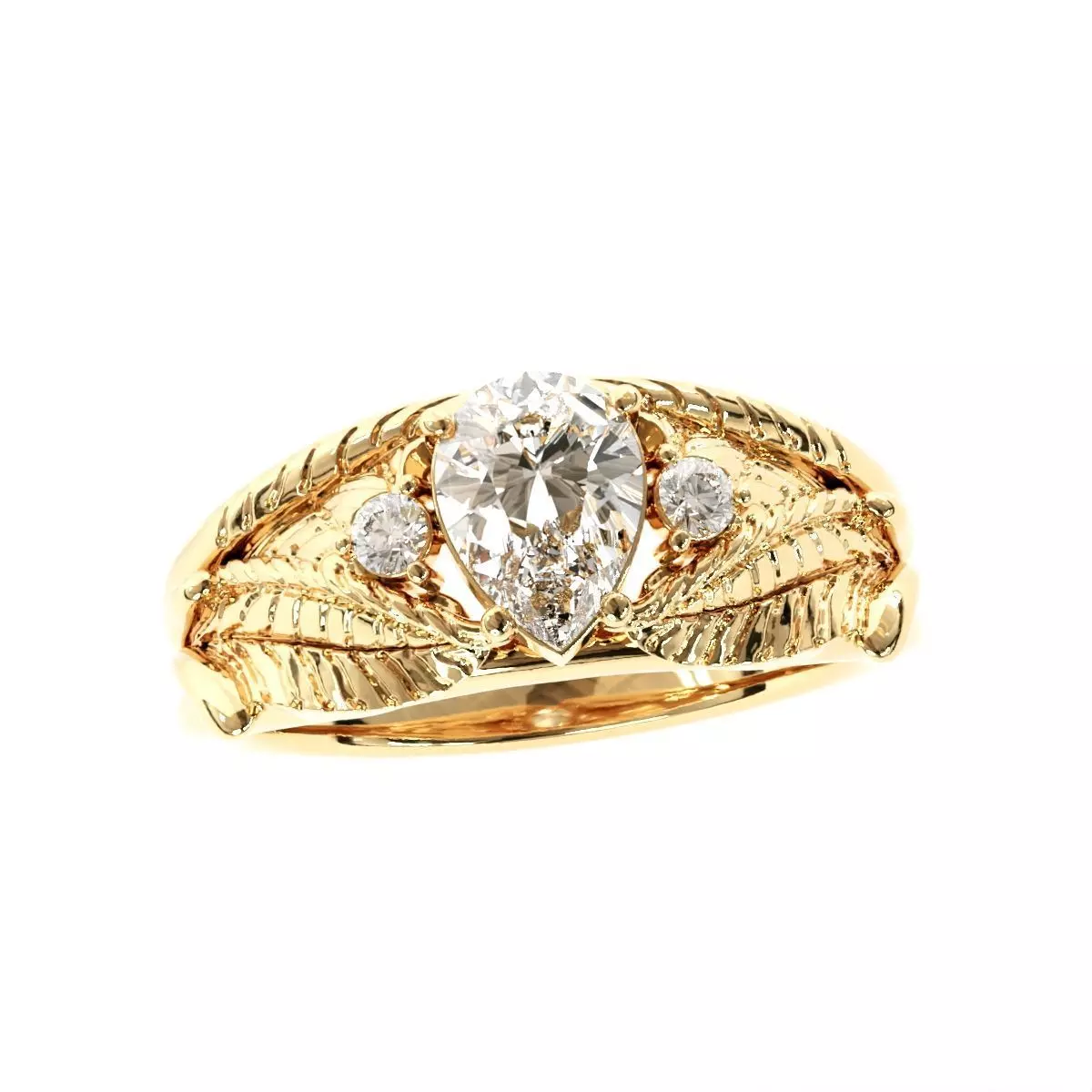 Pear fancy ring 3D print model_0