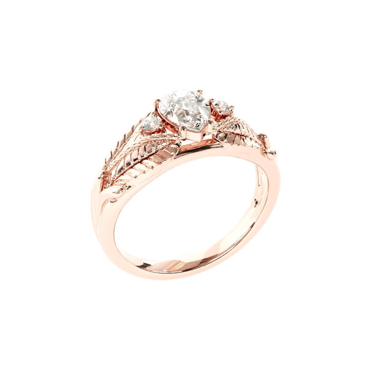 Pear fancy ring 3D print model_6