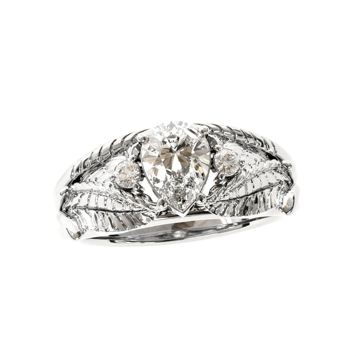 Pear fancy ring 3D print model_7