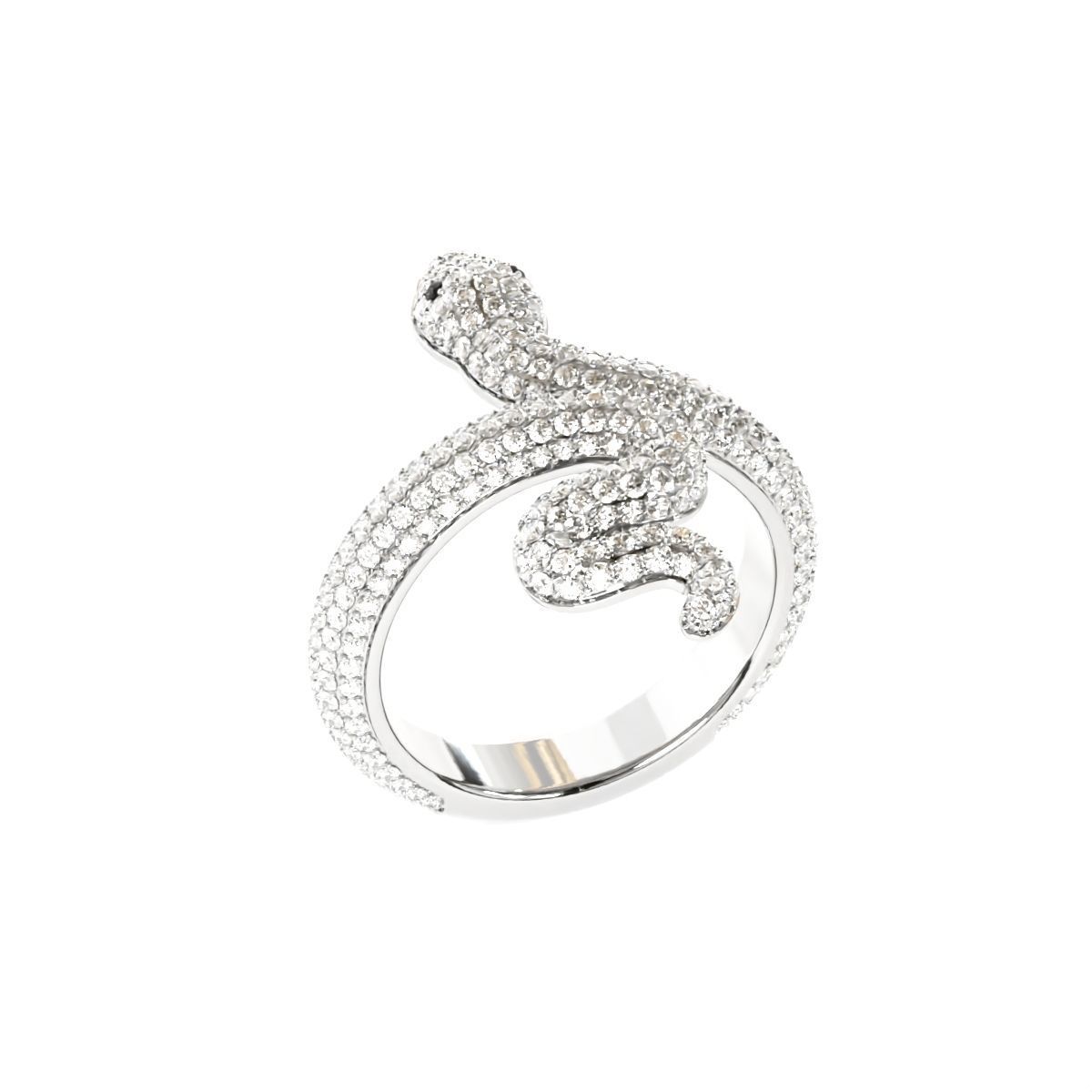 Diamond Snake ring-1  3D print model_2