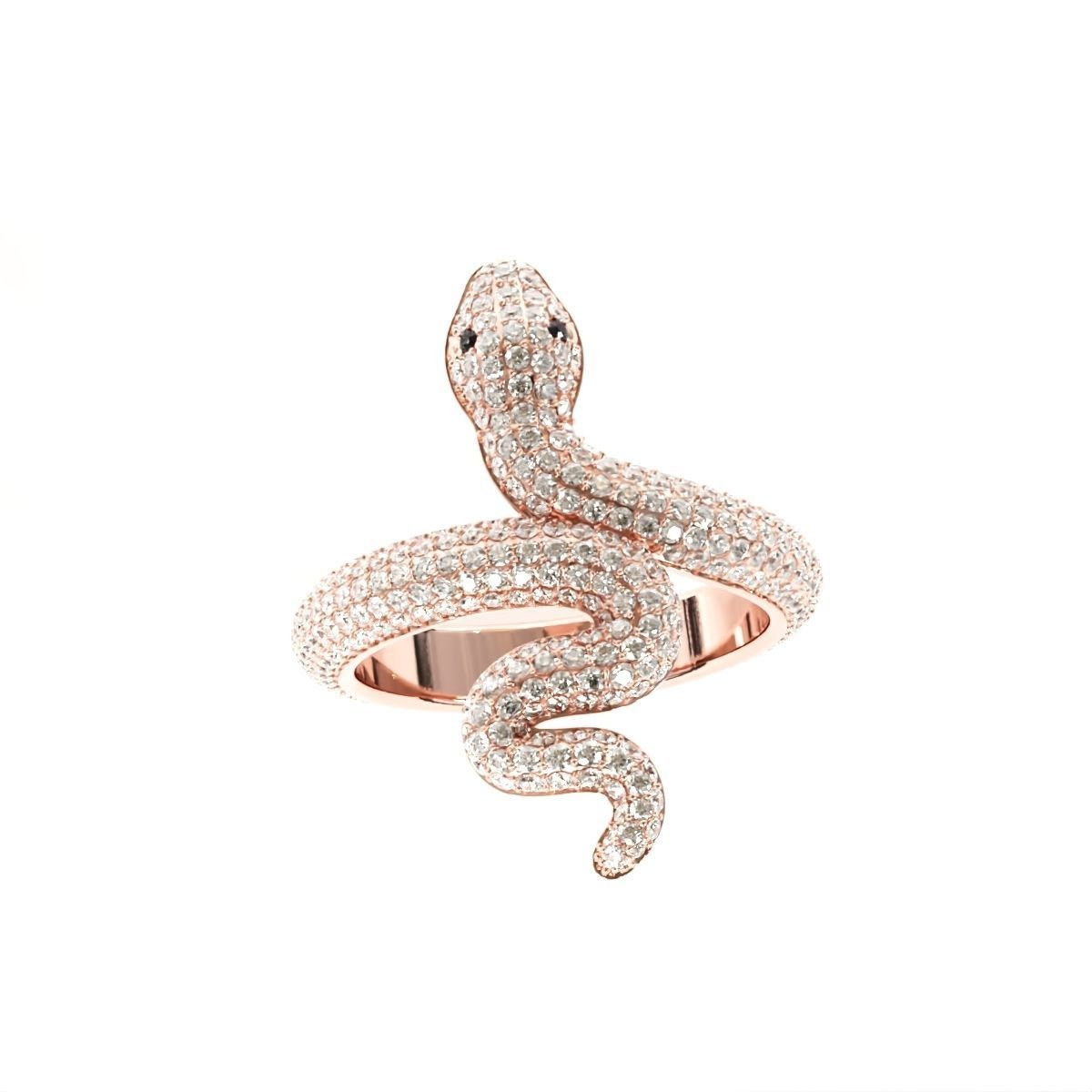Diamond Snake ring-1  3D print model_4