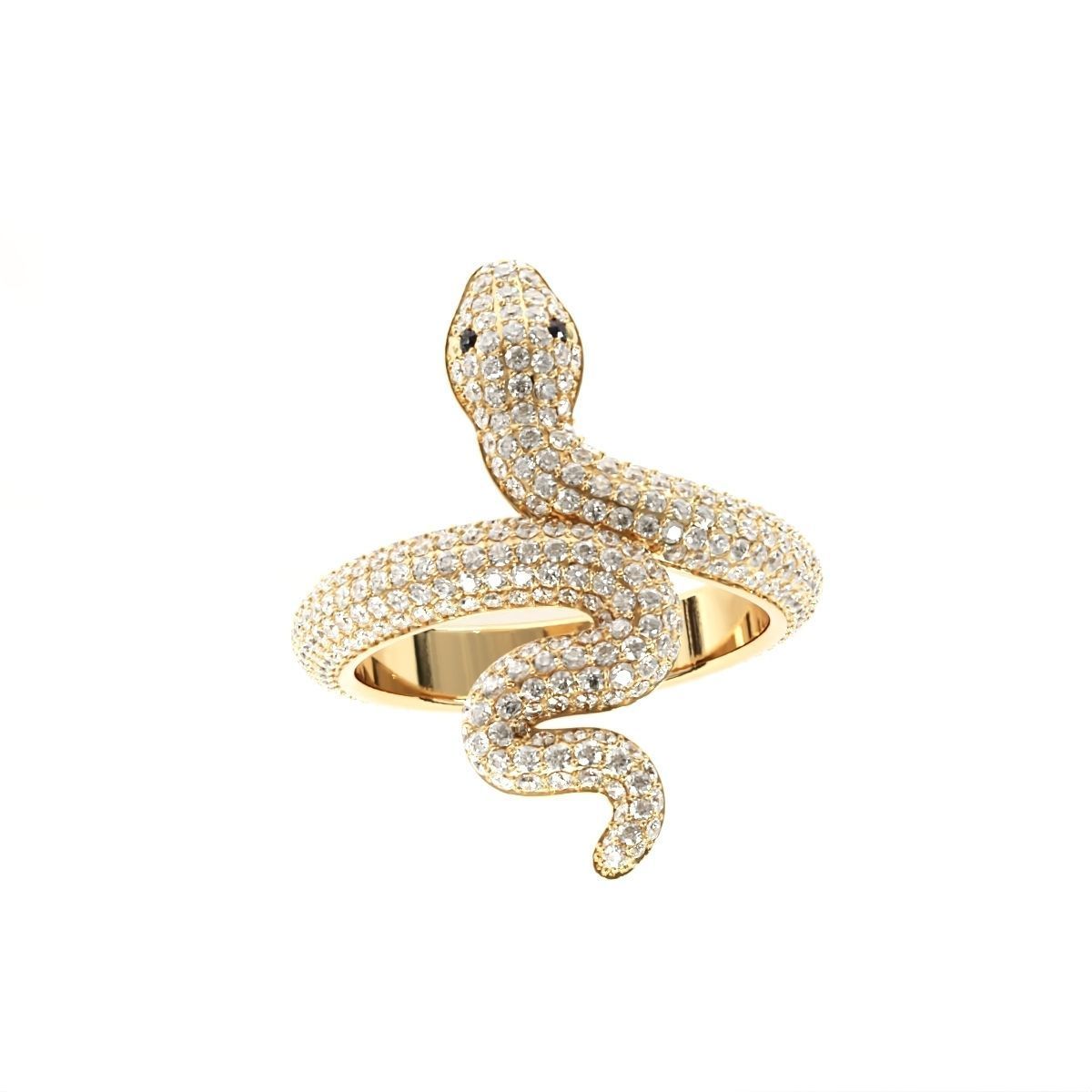 Diamond Snake ring-1  3D print model_7