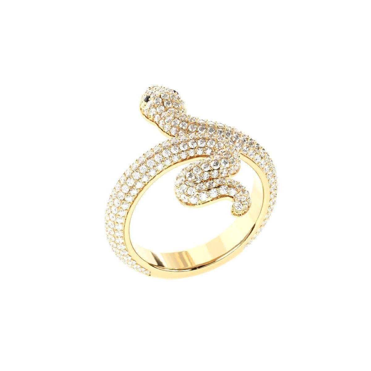 Diamond Snake ring-1  3D print model_9