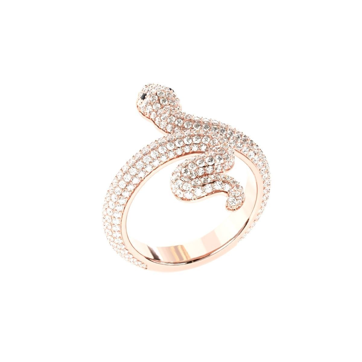 Diamond Snake ring-1  3D print model_6