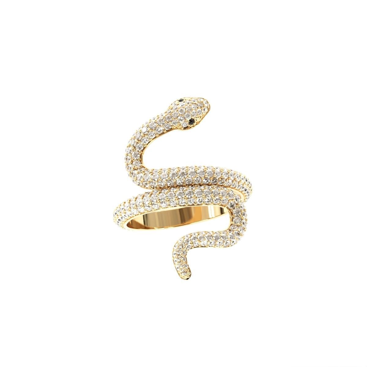 Diamond snake ring-2 3D print model_7
