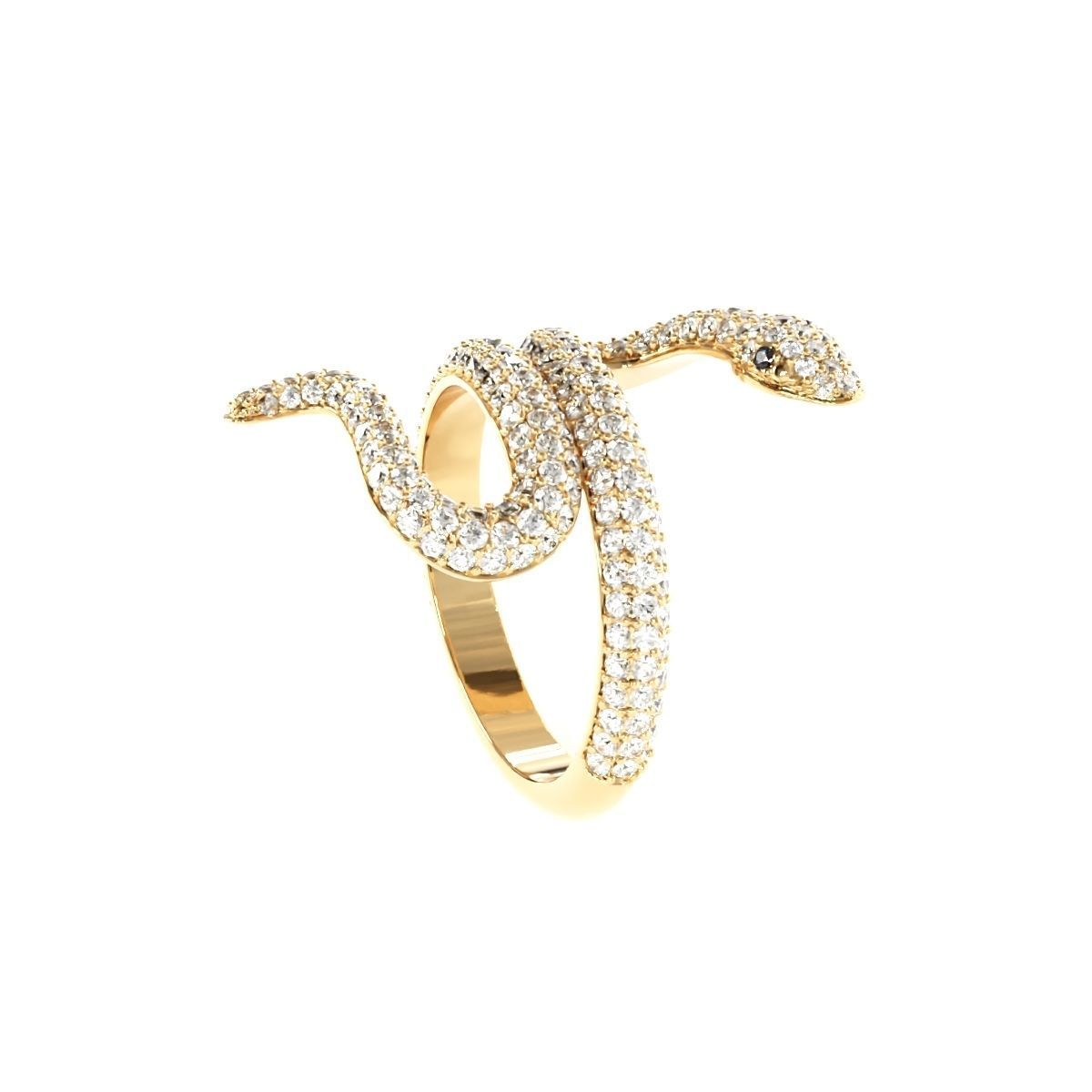Diamond snake ring-2 3D print model_8