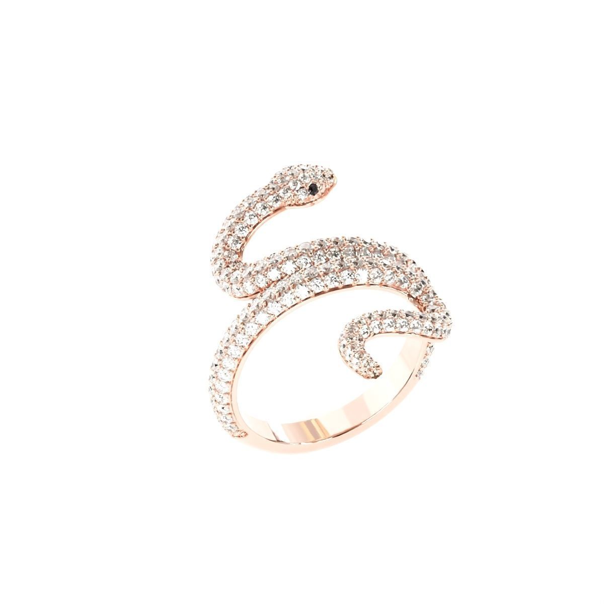 Diamond snake ring-2 3D print model_6