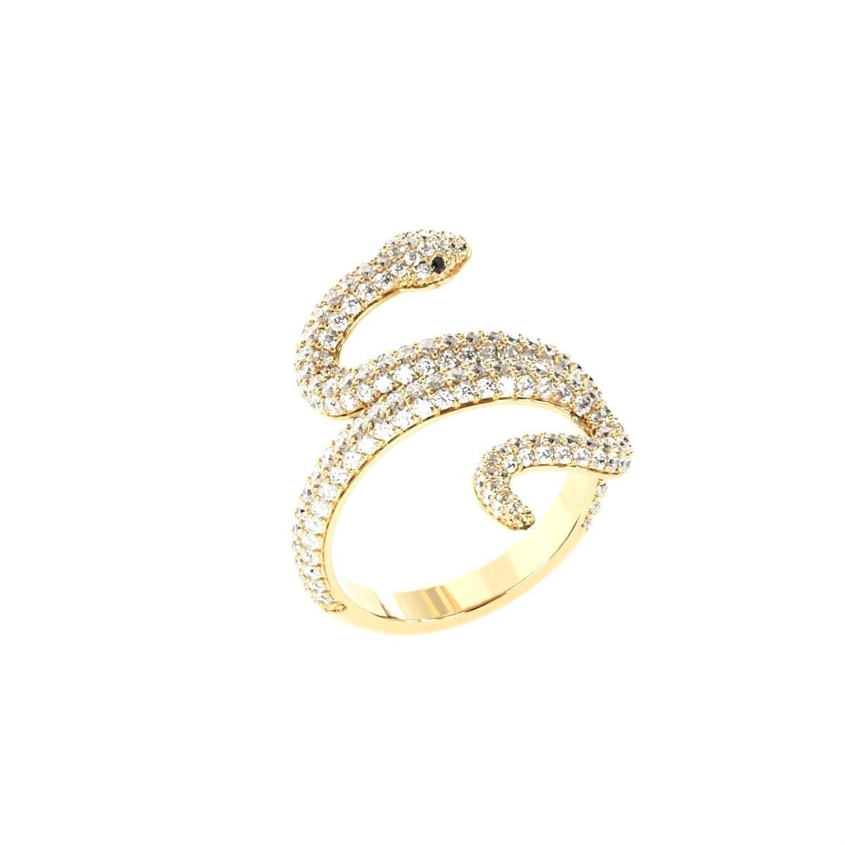Diamond snake ring-2 3D print model_9