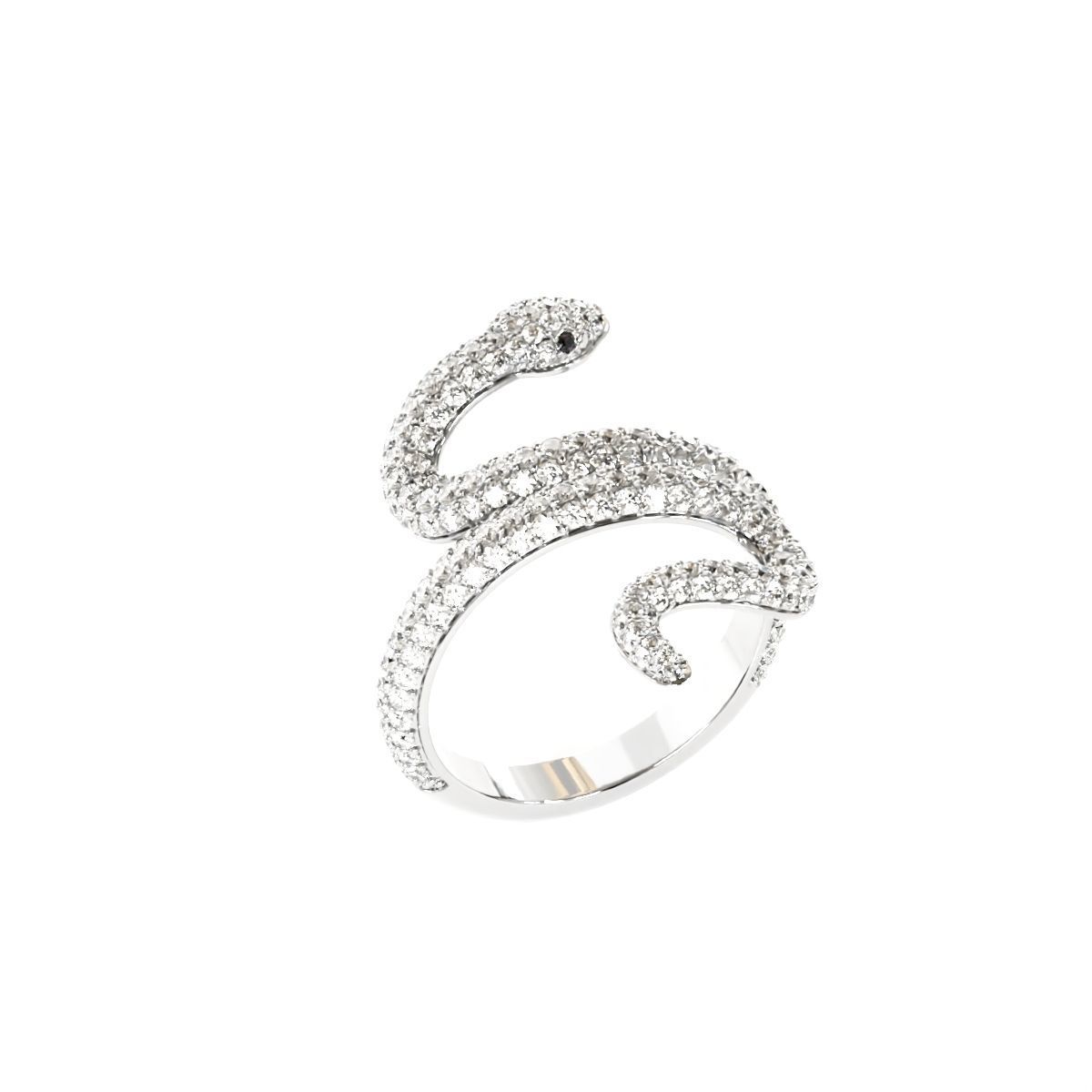 Diamond snake ring-2 3D print model_2