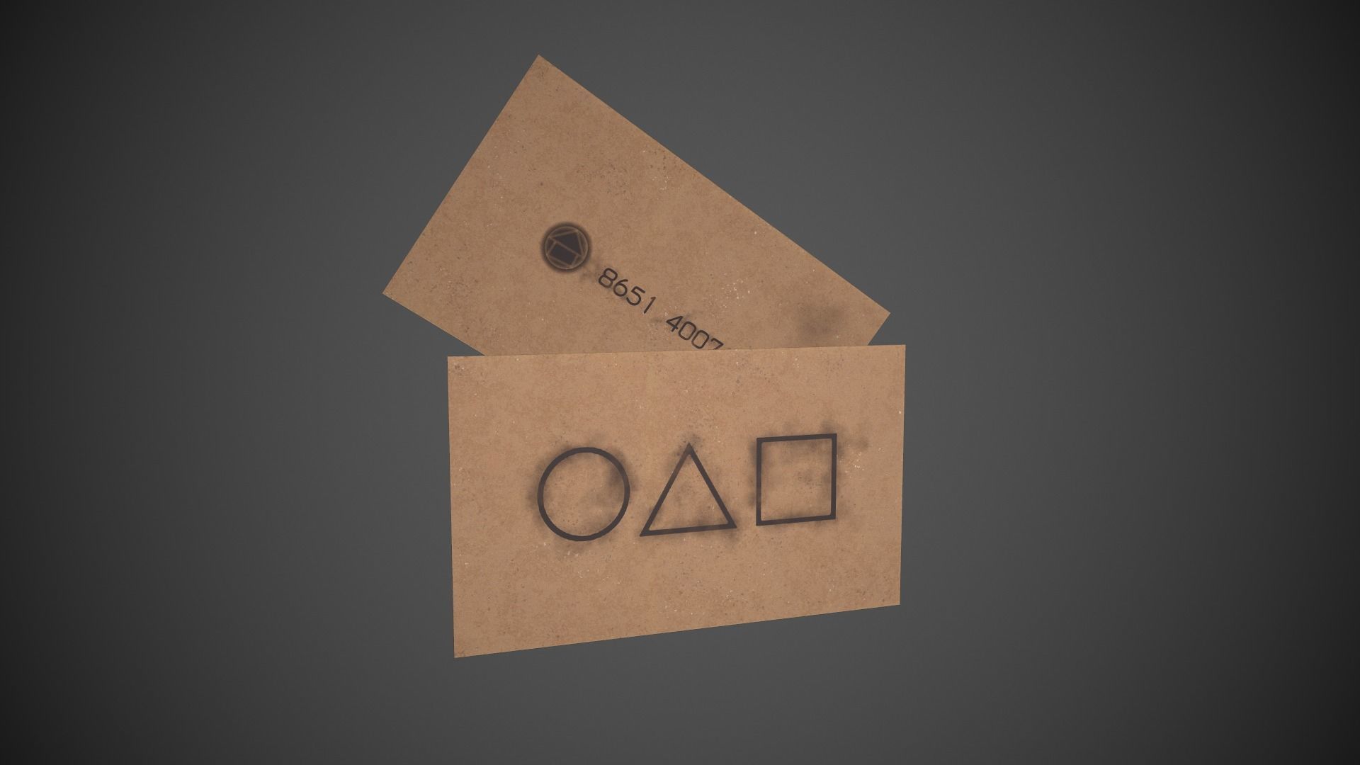 Squid Game Invitation Card Low-poly 3D model_2