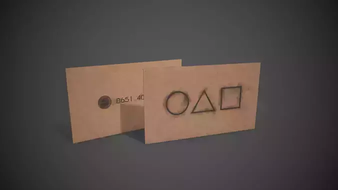 Squid Game Invitation Card Low-poly 3D model