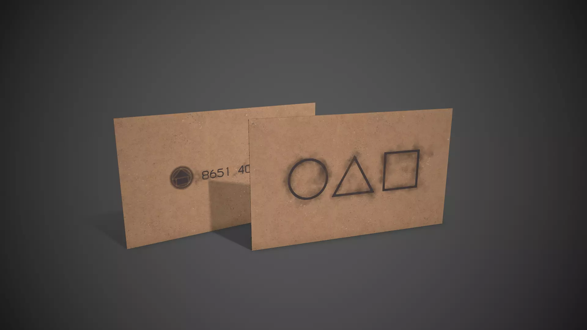 Squid Game Invitation Card Low-poly 3D model_0