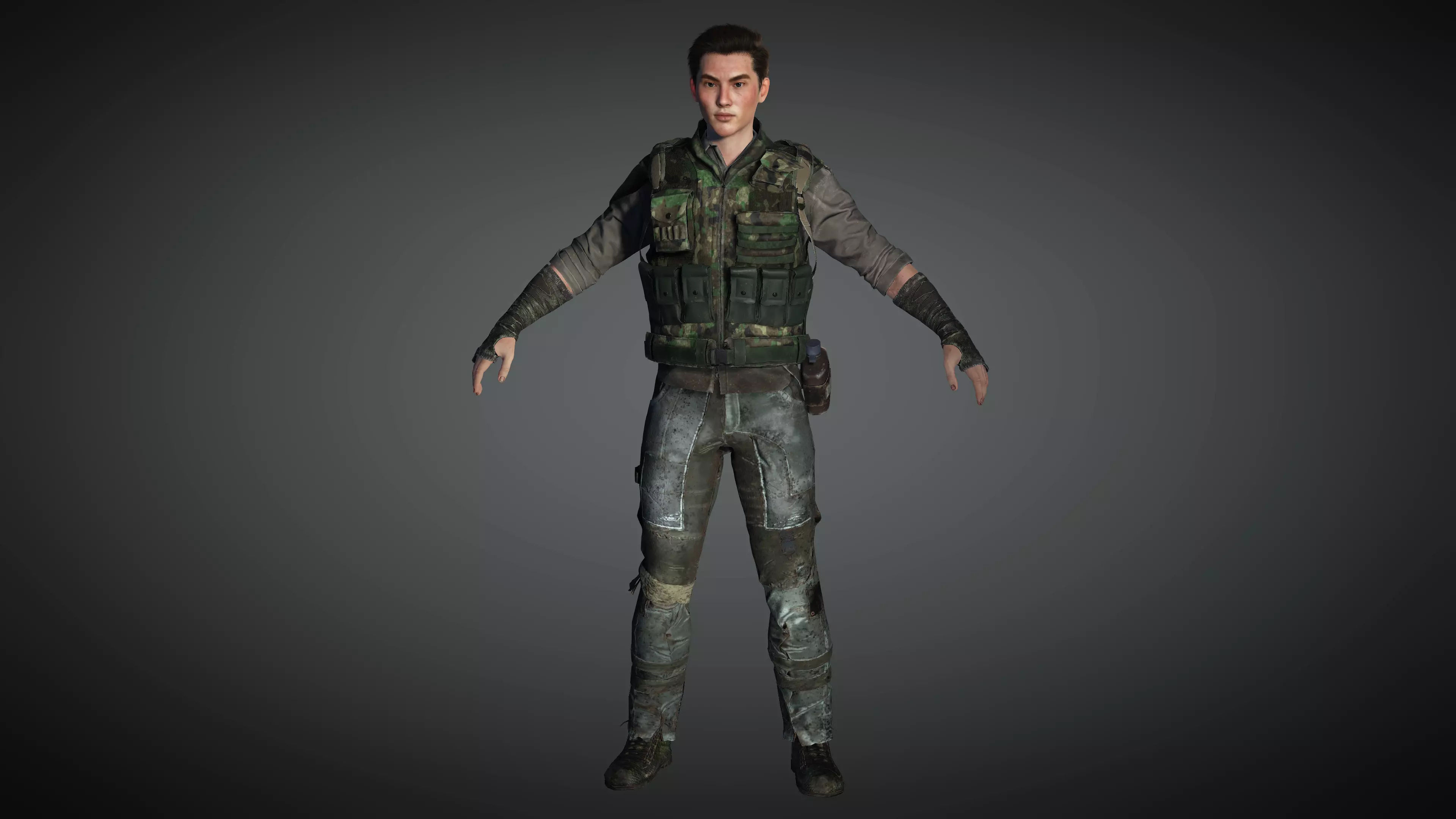 AAA Apocalypse Male Character 08 Low-poly 3D model