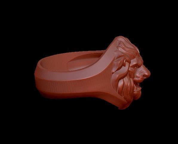 lion ring 3D print model_2