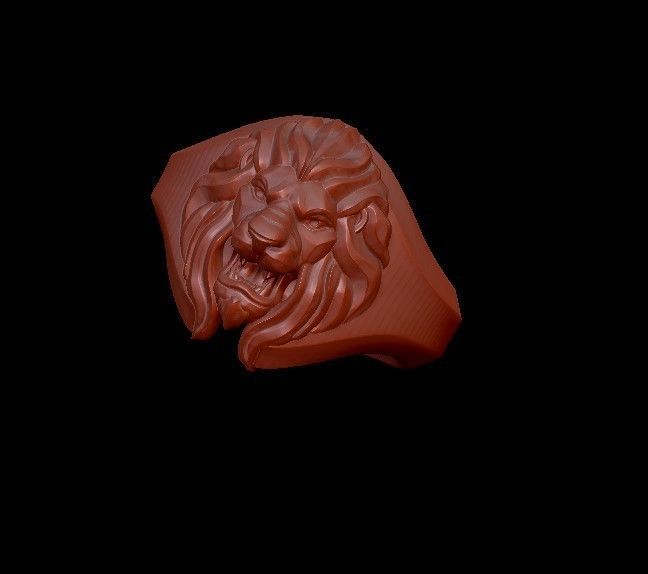 lion ring 3D print model_3
