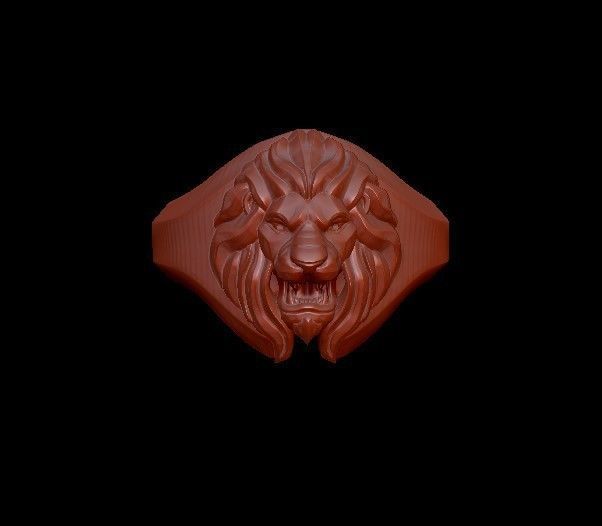 lion ring 3D print model_1