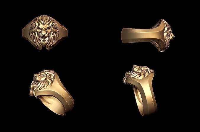 lion ring 3D print model