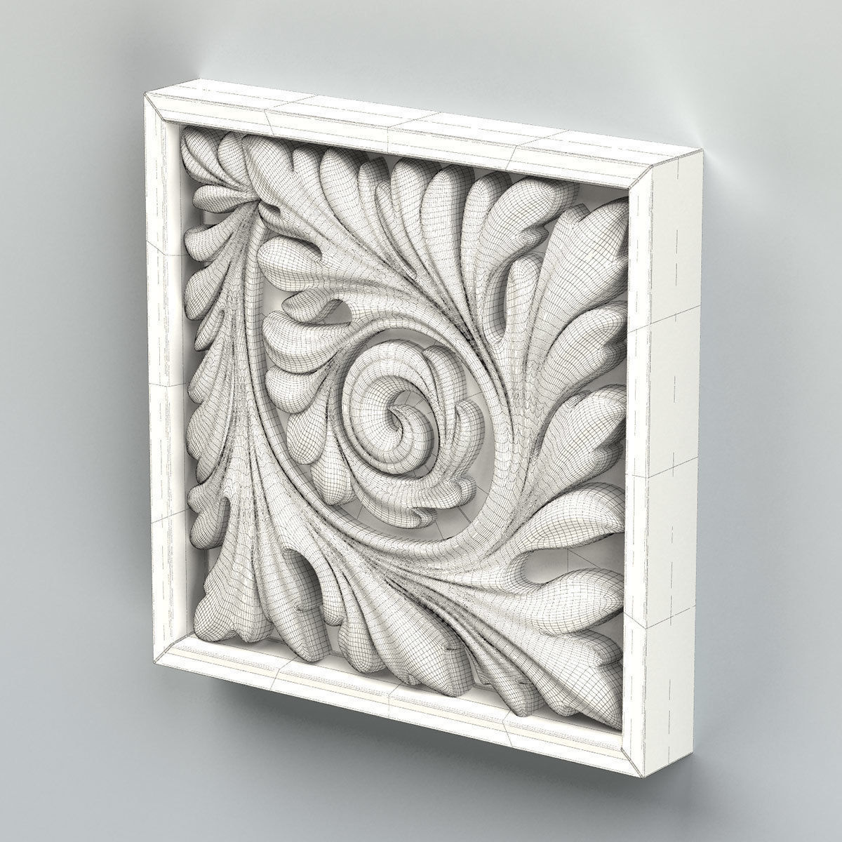 Square rosette 018 3D model_6