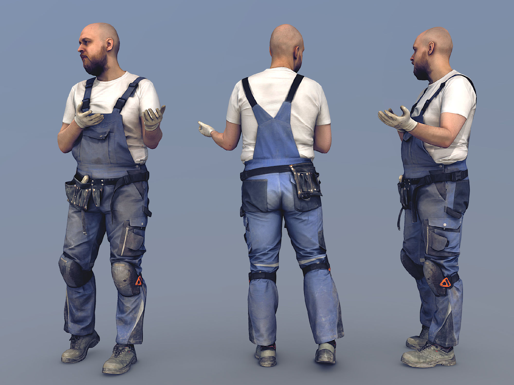 Photorealistic Construction Worker Character 3D model_4