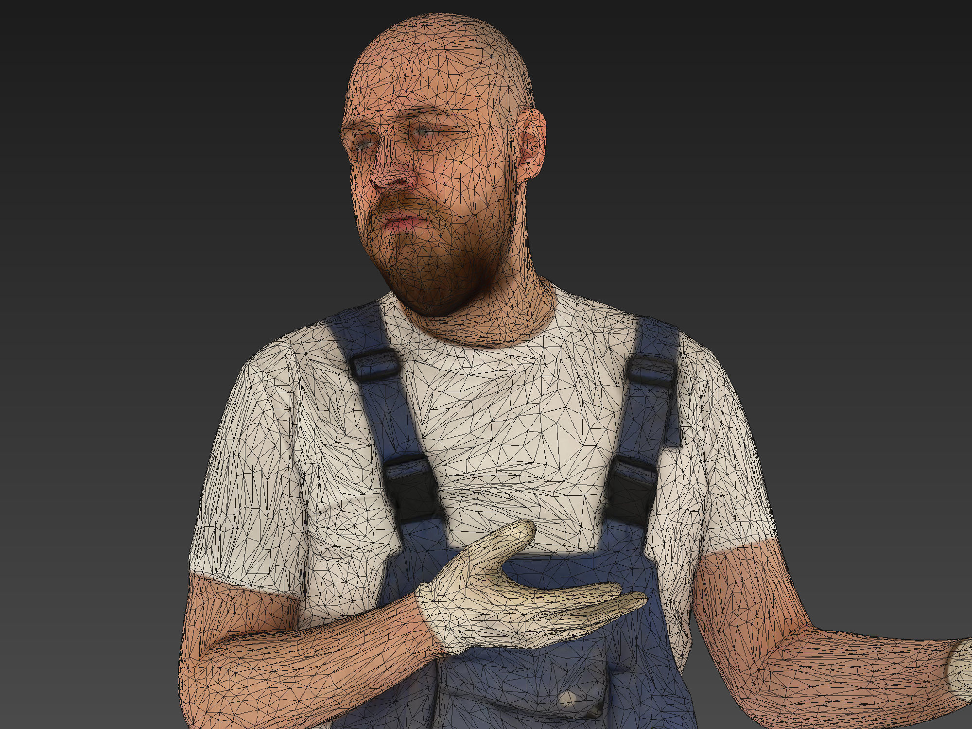 Photorealistic Construction Worker Character 3D model_8