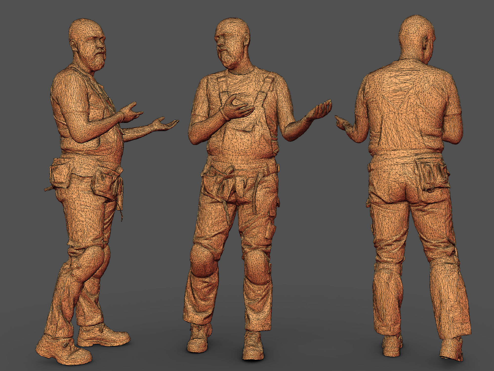 Photorealistic Construction Worker Character 3D model_3