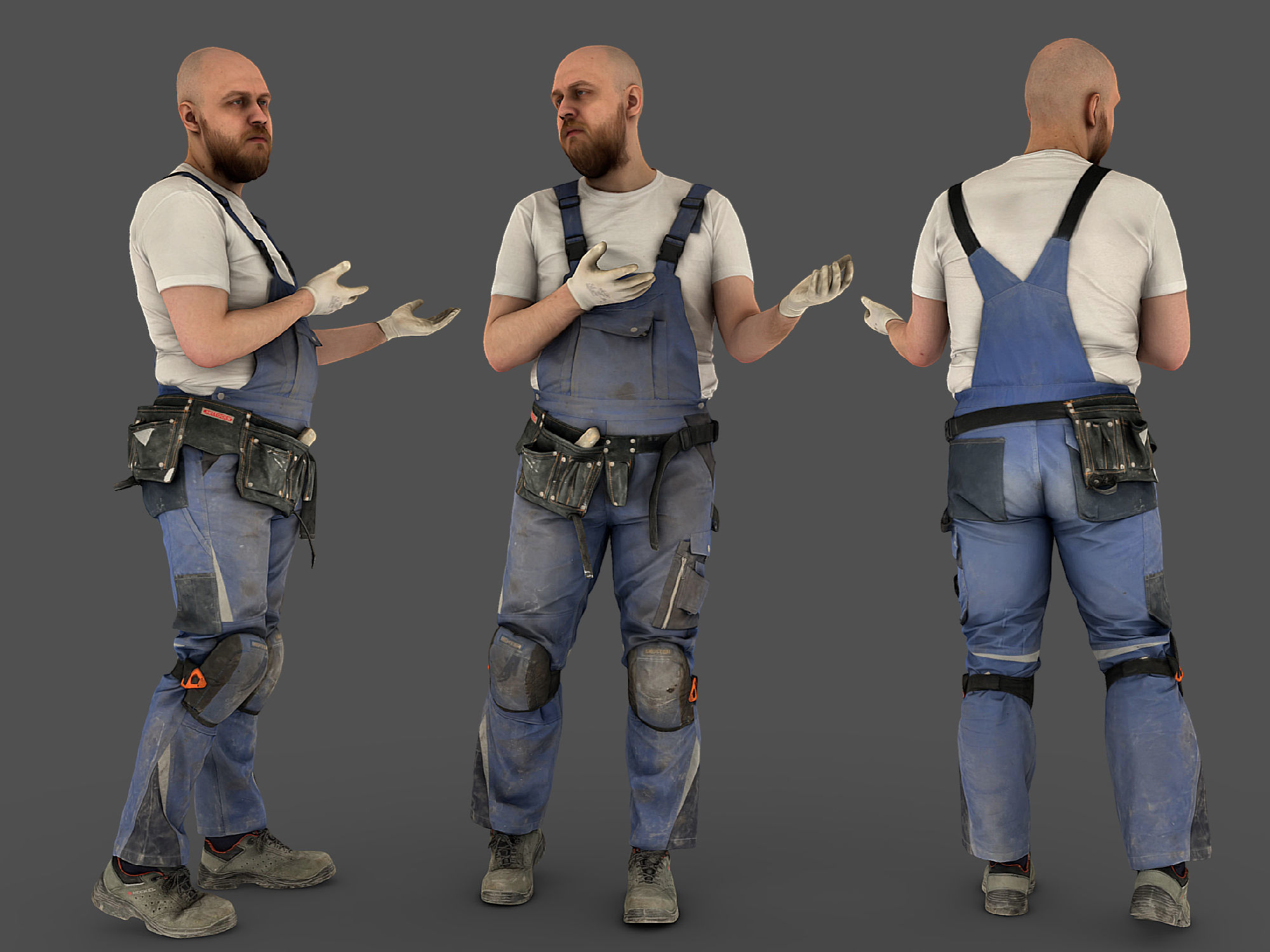 Photorealistic Construction Worker Character 3D model_1