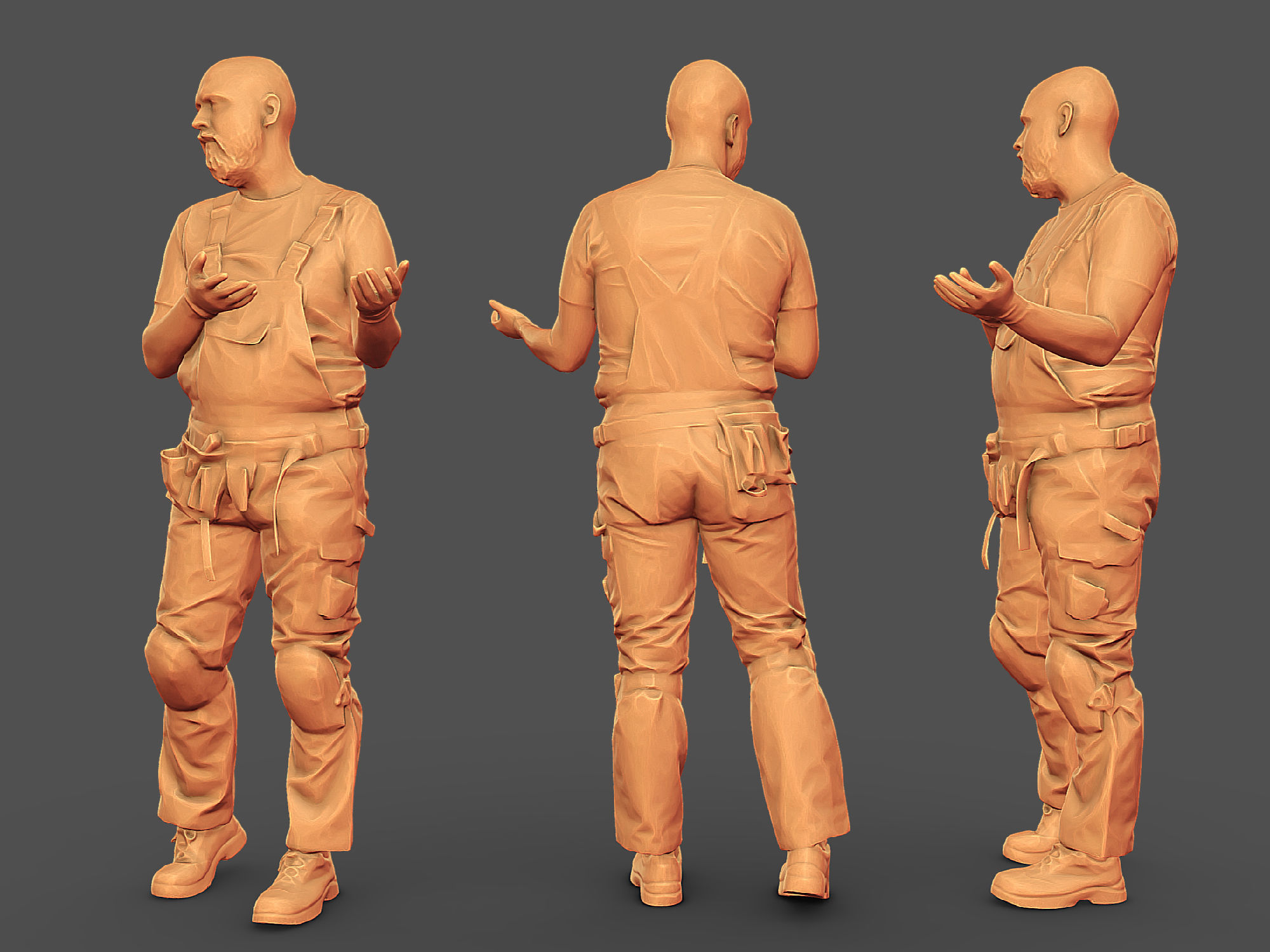 Photorealistic Construction Worker Character 3D model_6