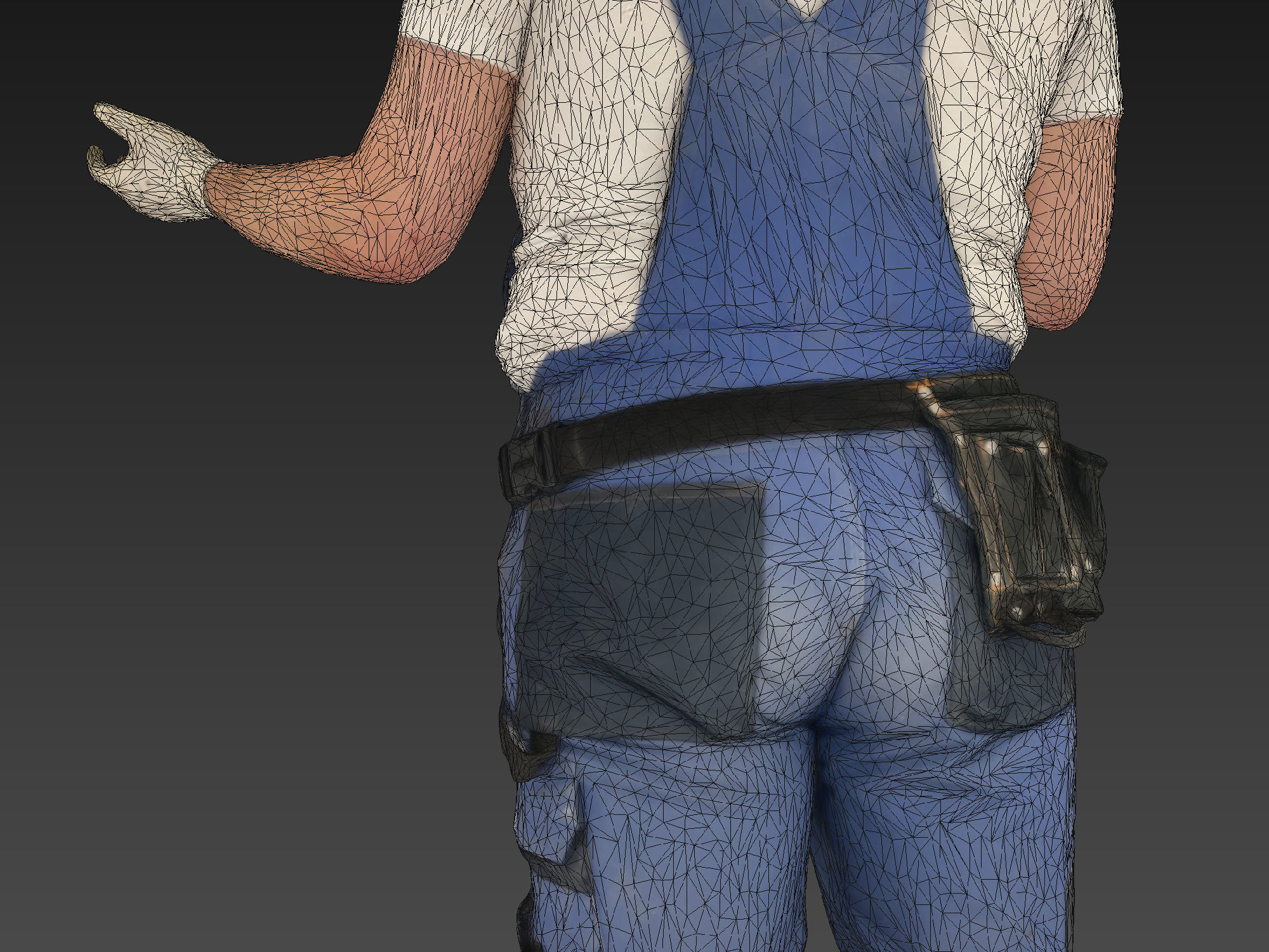Photorealistic Construction Worker Character 3D model_10