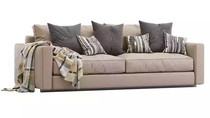 Ferlea Leather Sofa Simple 3D model