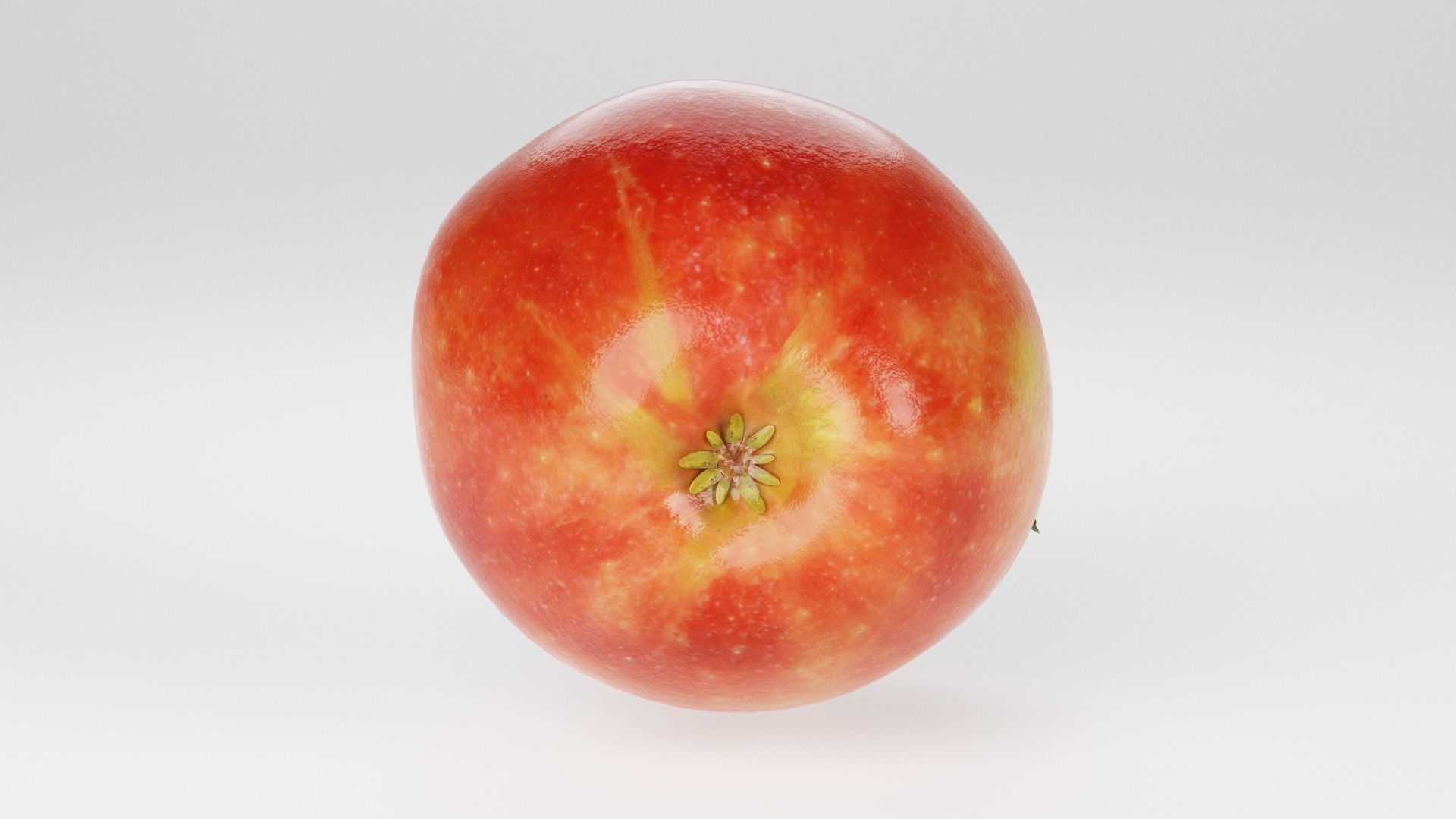 Realistic apple with leaf Low-poly 3D model_12
