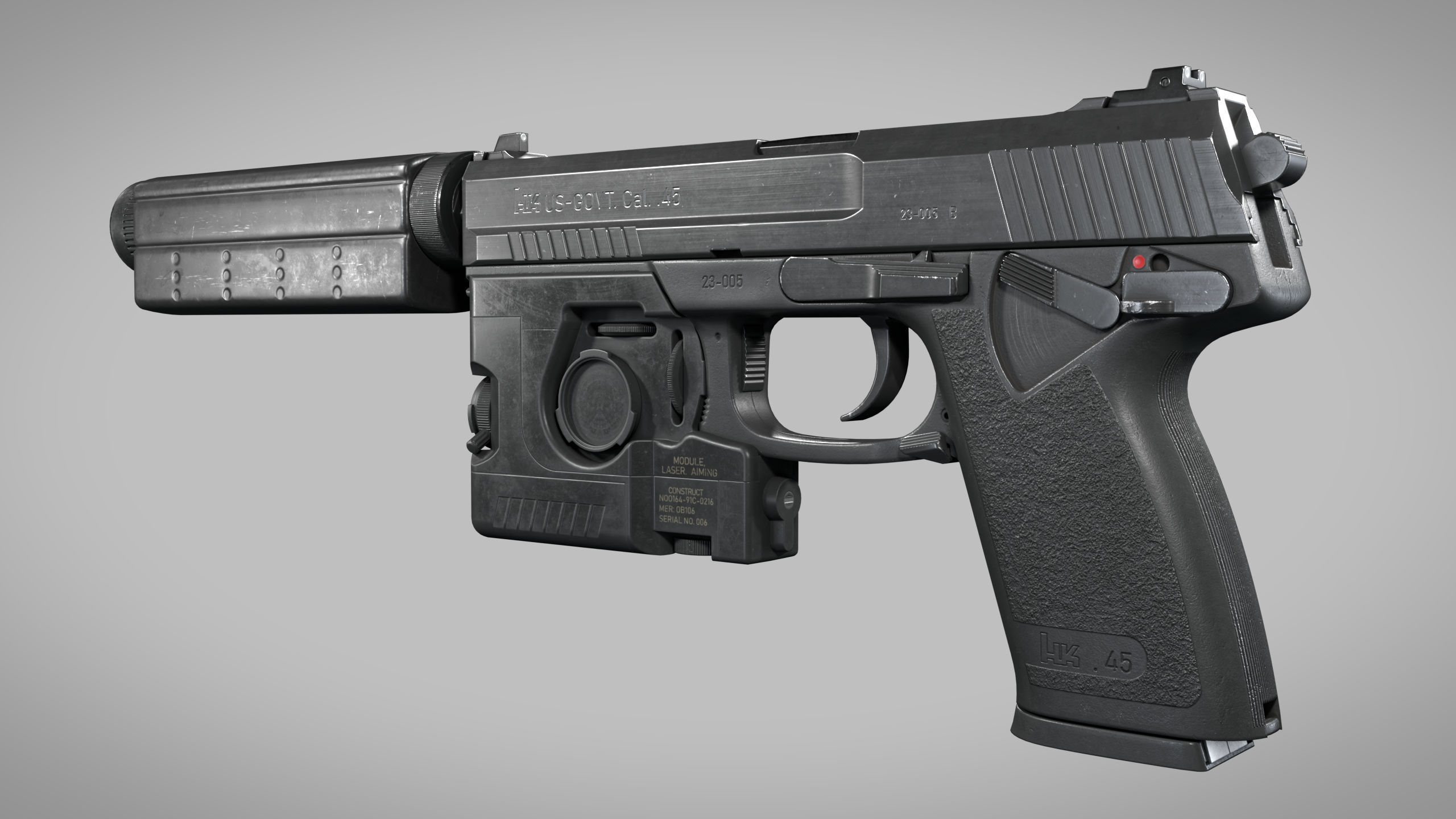 Heckler Koch MK23 Phase 1 OHWS Low-poly 3D model_2