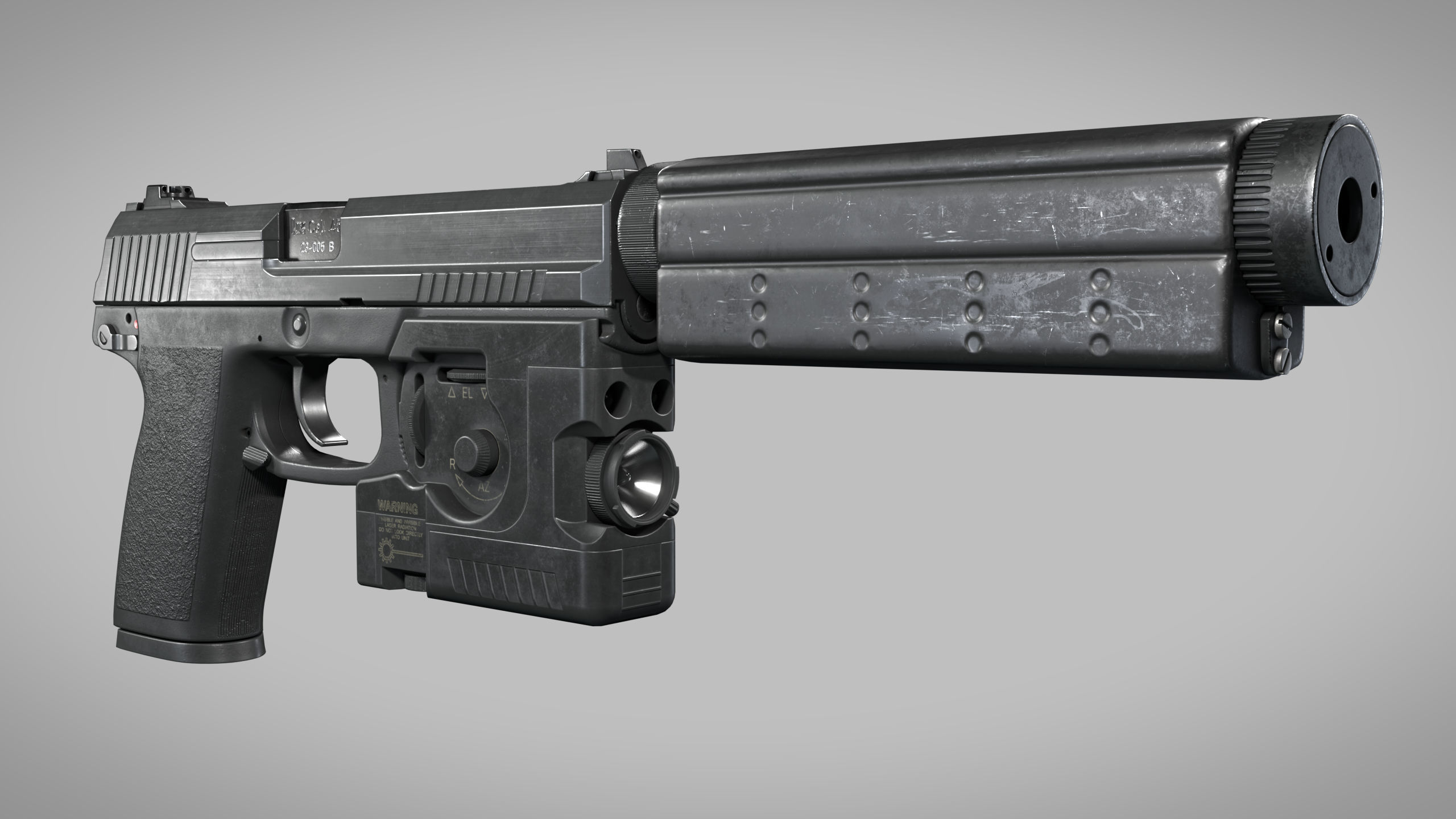Heckler Koch MK23 Phase 1 OHWS Low-poly 3D model_4