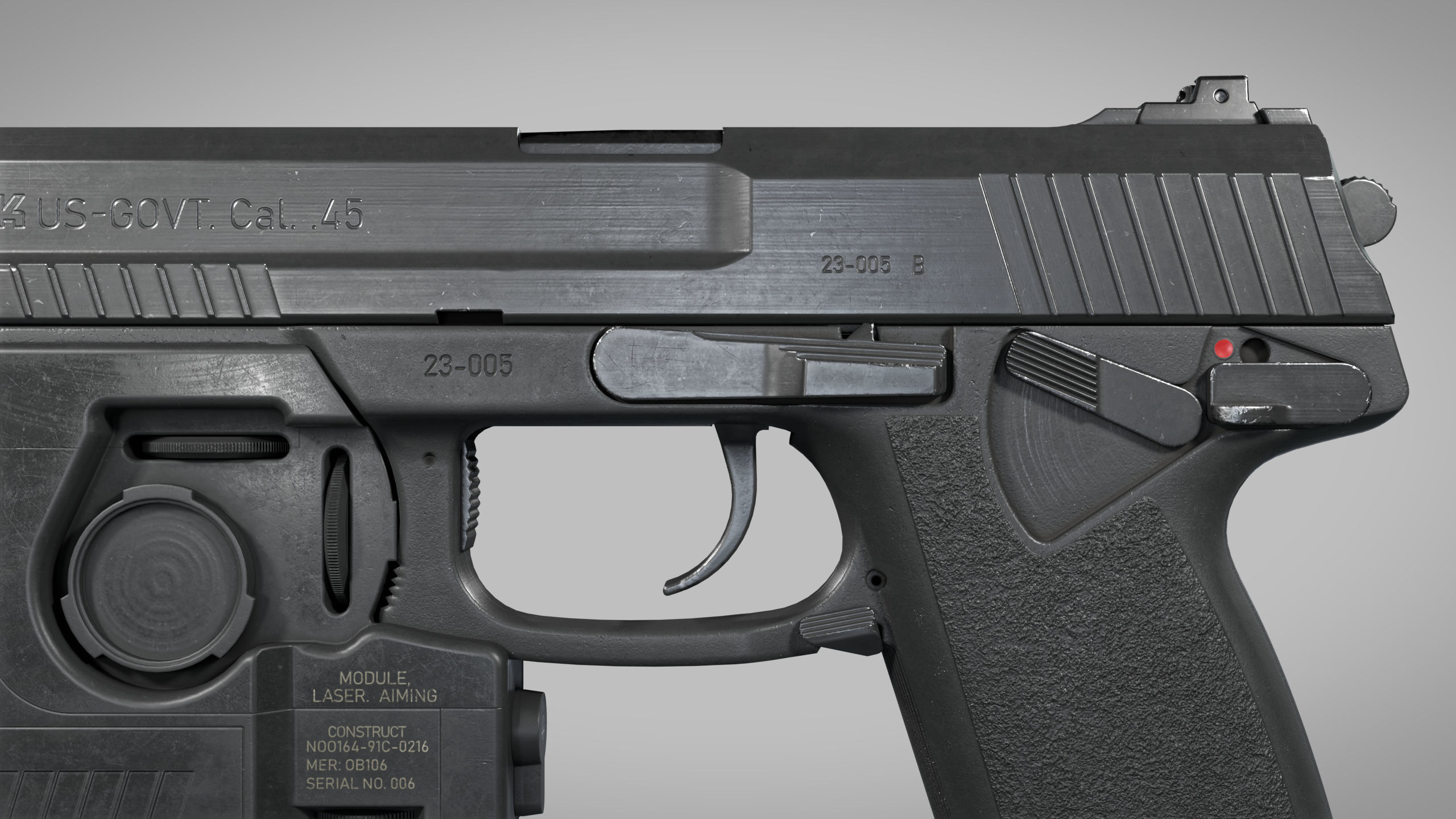 Heckler Koch MK23 Phase 1 OHWS Low-poly 3D model_6