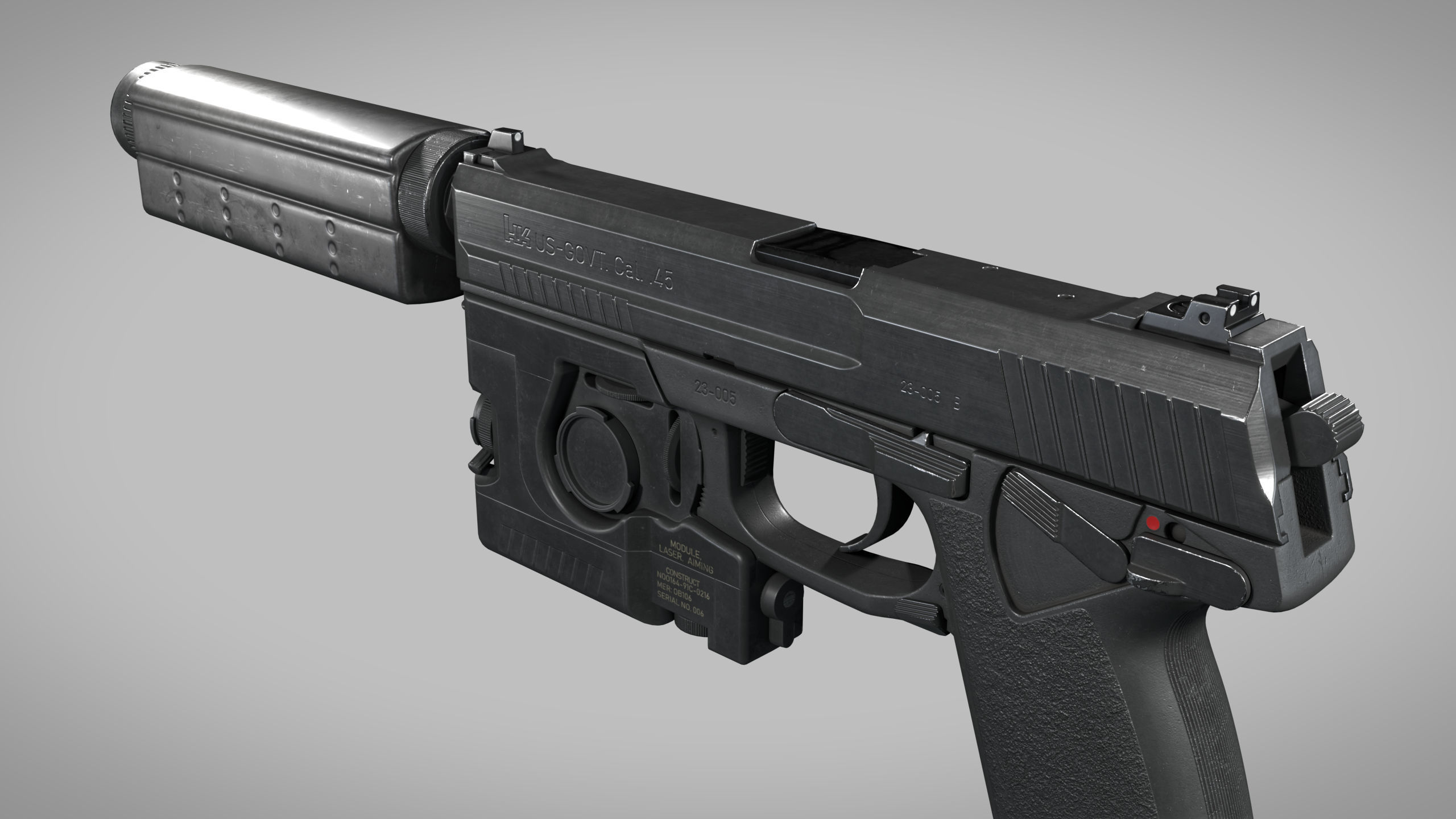 Heckler Koch MK23 Phase 1 OHWS Low-poly 3D model_10