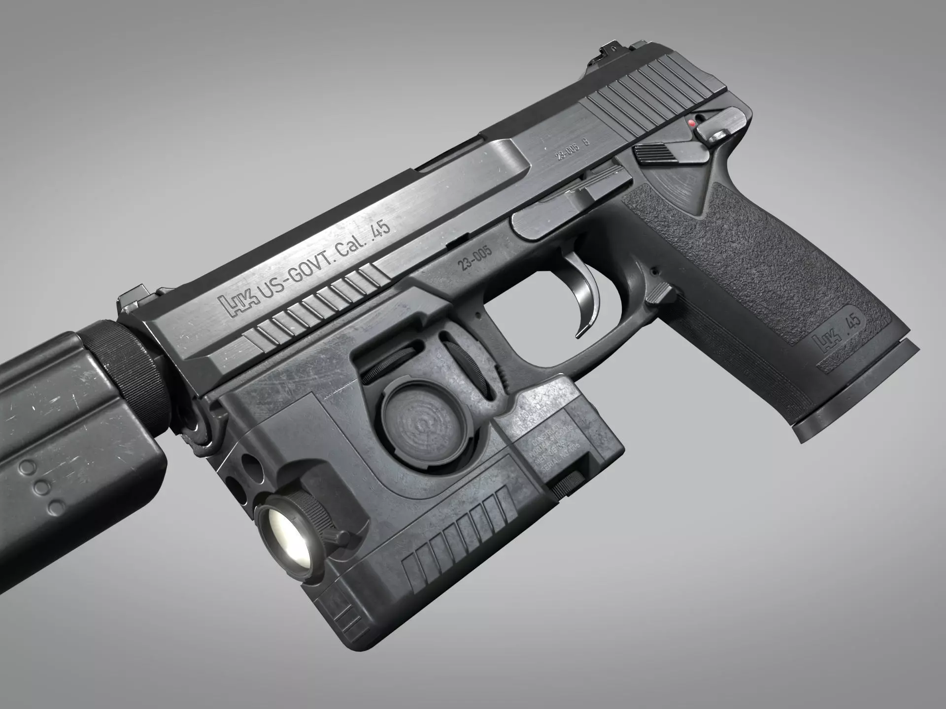 Heckler Koch MK23 Phase 1 OHWS Low-poly 3D model_0