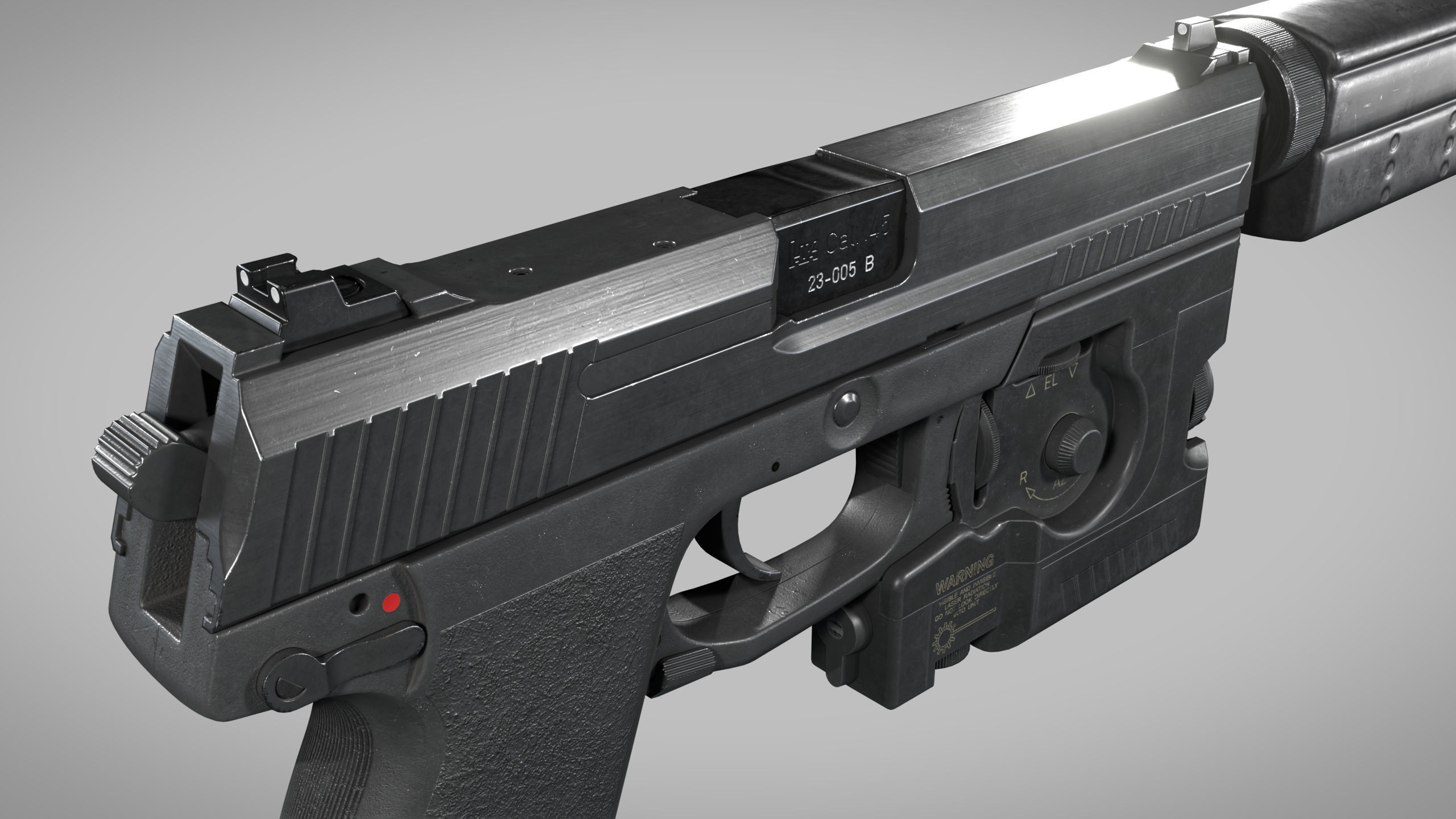 Heckler Koch MK23 Phase 1 OHWS Low-poly 3D model_11